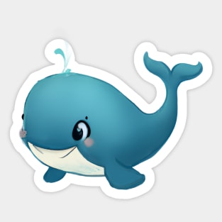 Cute Whale Drawing Sticker